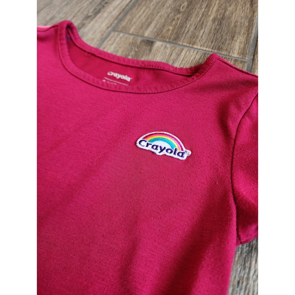 Crayola Kids Rainbow Striped Dress Magenta Size 4T
